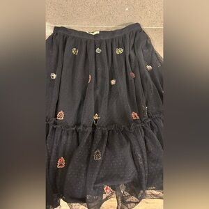 Zara Black Tulle Skirt with Beads and Embroidery